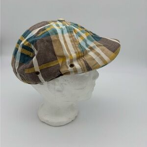 Kangol Men’s medium Plaid Newsboy Flat Cap lightweight golf flex fit